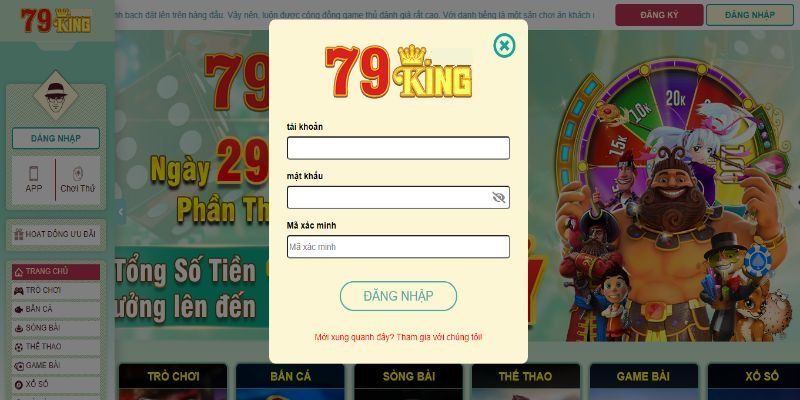 Hướng dẫn đăng nhập 79king online